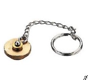 Brass dust cap with chain for W21,8 thread (brass)