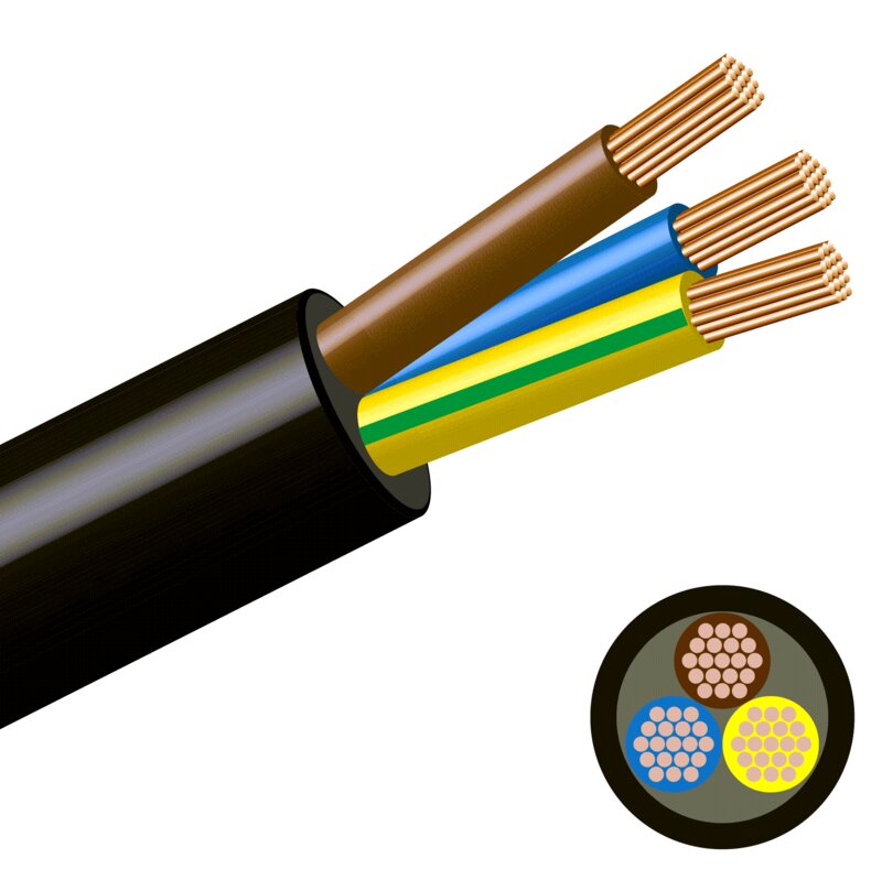 Elektrische 3-draad (3x0.75 mm²) – prijs per meter