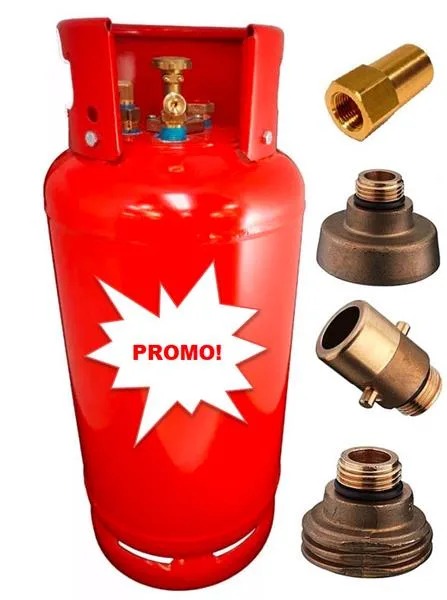 Bouteille GPL 27L + remplissage à côté + 3x adapateurs