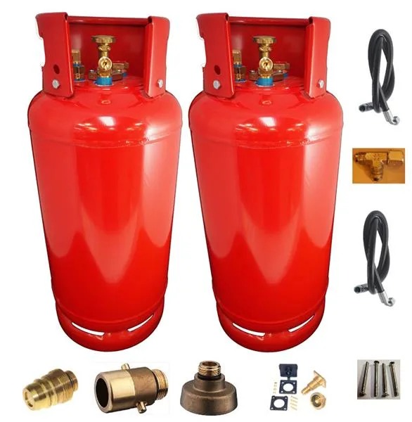 Kit 2 bouteilles 27L fer + kit de remplissage + 4 adaptateurs