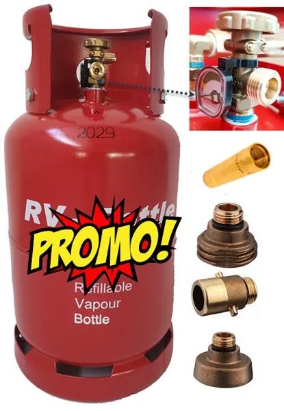 Bouteille GPL RV11 + filtre + vanne anti-retour + 3 adaptateurs
