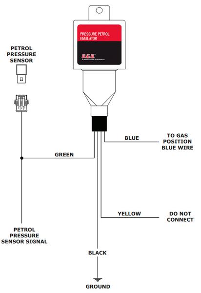 Wiring scheme petrol pressure emulator