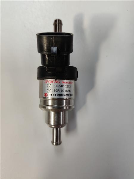 Hana Injector H2001 type B rood (35-40 HP/cyl.), (with nozzle for in- and outlet) for rail mounting