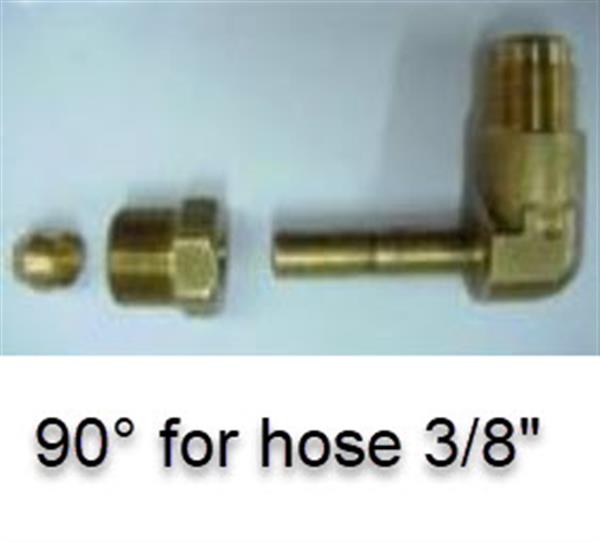ICOM 90°connector for PVC hose 3/8”