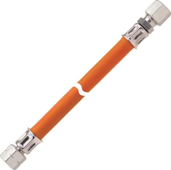Tuyau de gaz 50 cm 1/4 (gauche) x 8 mm (orange)