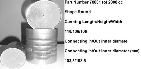 Universele catalysator rond - voor binnenin catalysator te lassen, Lengte 110 x Diam. 106 / binnendiam. 103,50