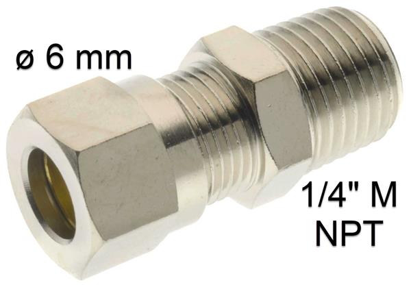 Straight connection fix, 6 mm x 1/4