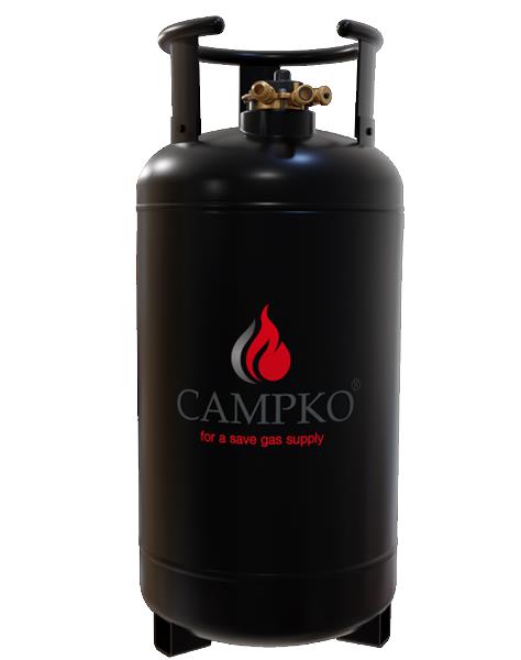 CAMPKO wiederbefüllbarer LPG-Zylinder 36 Liter.