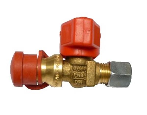 Quick coupling for hose nipple with valve