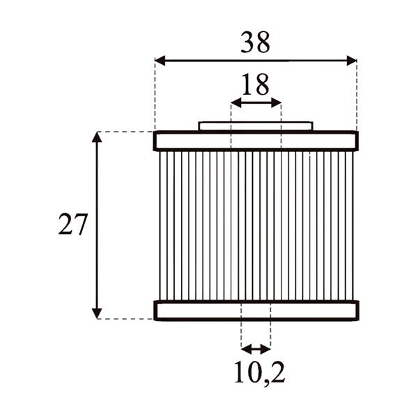 Afmetingen BRC Filter Cartridge oude model ET98
