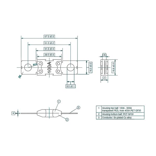 Mega Zekering 125A