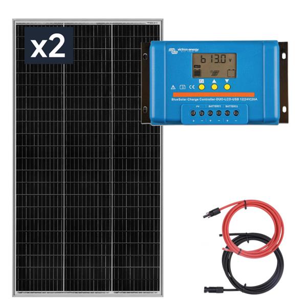Kit solaire 2x180W avec régulateur 20A LCD
