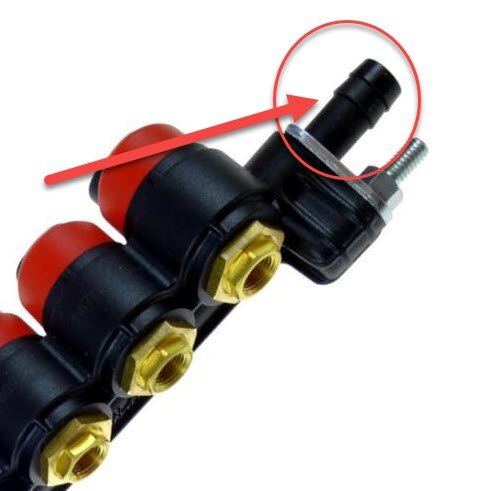 Gasaansluiting 11 mm voor rail Valtek type 34