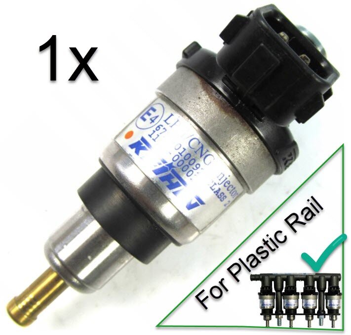 Enkele injector Keihin KN8 63cc oranje voor plastic rail