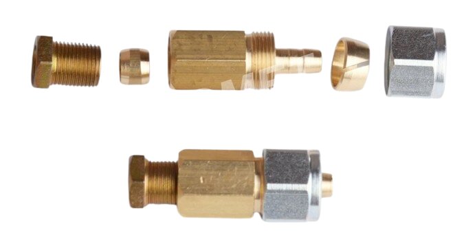 PVC-Koper Koppelstuk 8mm: LPG Leidingverbinding